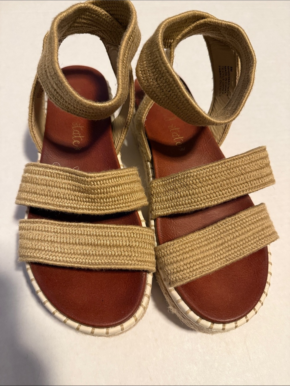 Altar'd State Tan Strappy Platform Sandals